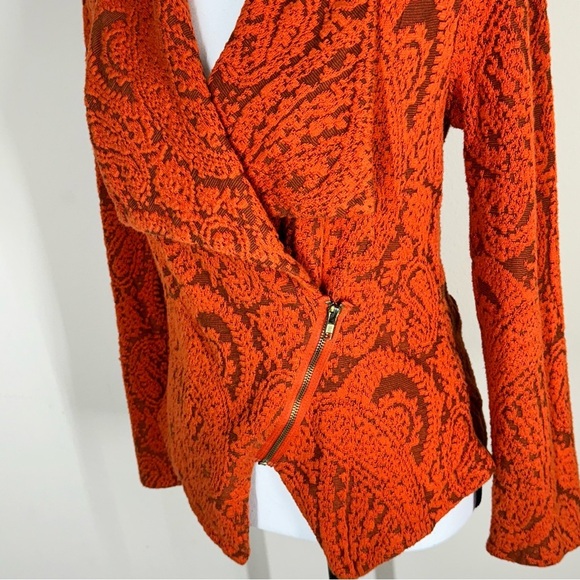Anthropologie Moth "Paisley Gust Sweater Jacket" Cardigan Asymmetrical Size M - Picture 4 of 12